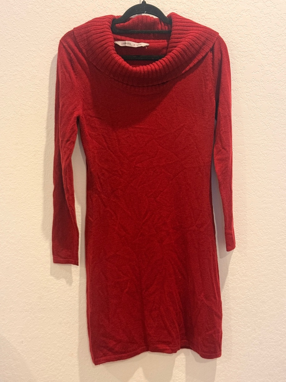 Athleta Crimson Ribbed Knit Sweater Dress